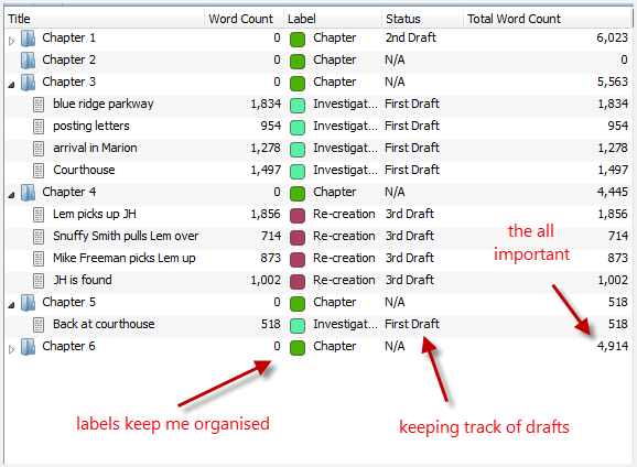 scriv3 scrivener outline of my book